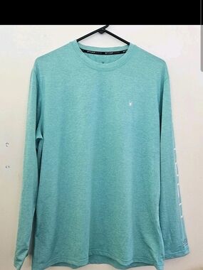 Spyder Men's Rash Guard Long Sleeve Swim Shirt Green Heather Medium M UPF 50+